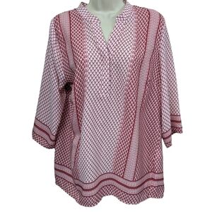 Norm Thompson Printed Tunic Popover Sz PM